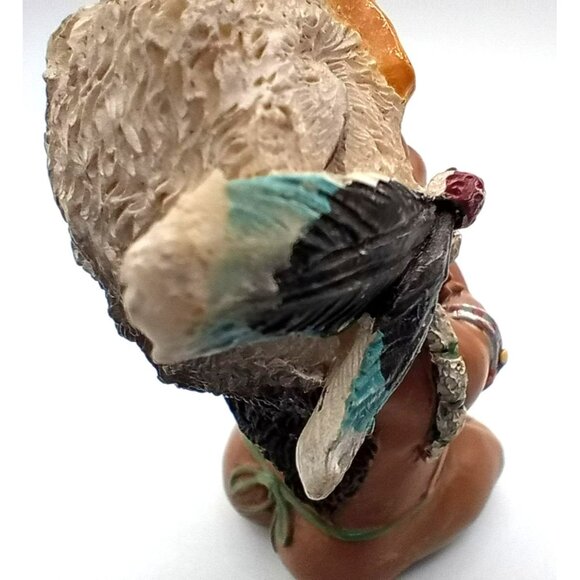 Native American Baby Wearing Eagle Headdress Feather 3.25 Inch Vintage Figurine - Picture 11 of 14